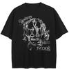 Streetwear Skull Graphic Black T-Shirt Cotton Unisex Tops Tees Summer Short Sleeves T Shirt