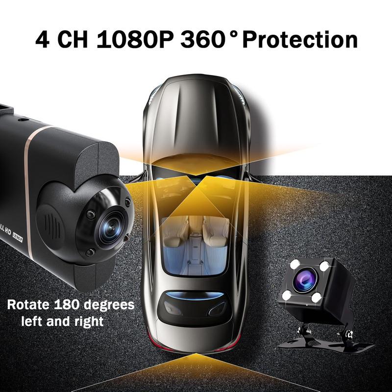 B16W Wifi-4 Камеры 360 Градусов Видеорегистратор для Автомобилей Автомобильный DVR 1080P 4-Канальный Видеорегистратор Передней Камеры Камера Заднего Вида Ночное Видение
