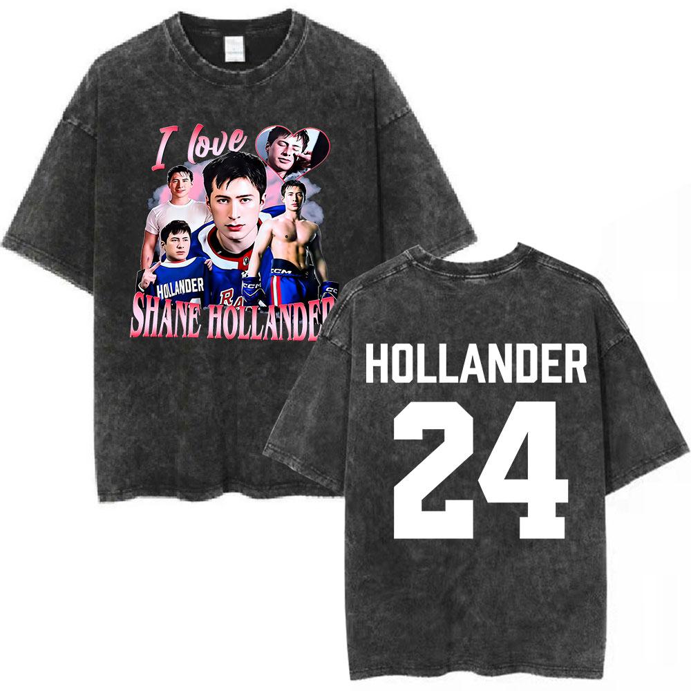 Vintage Washed Heated Rivalry Shane Hollander Ilya Rozanov Hollanov Tshirt Men Clothing Fashion Short Sleeves T Shirt Top