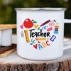 Teacher's Day Stationery Heart Apple Enamel Mugs Handle Cups Mug Beer Cup Drinkware Unusual Tea Cup Personalized Gifts Cupshe