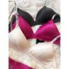Комплект нижнего белья Ice Silk Comfort, женский сексуальный бюстгальтер Push Up с глубоким V-образным вырезом, регулируемый бюстгальтер с буквами и кружевными трусиками