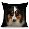 Black Background Dog Puppy Portrait Vizsla Husky Shepherd Shibu Cute Sofa Pillow Case Home Decorative Cotton Linen Cushion Cover
