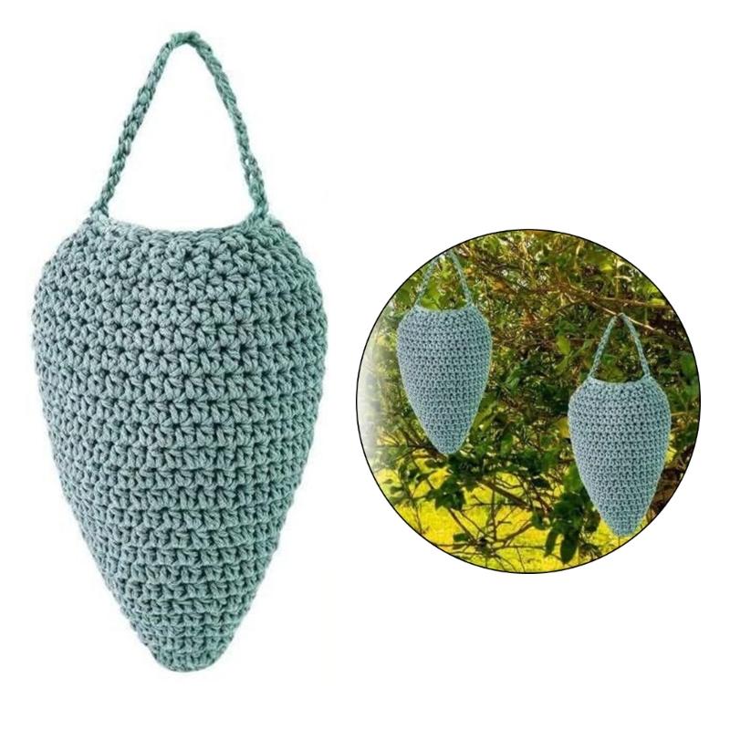 Large Crochet Wasp Nest Decoy Faux Hanging Fake Hornet Nest Wasp Intimidate for Outdoor Garden Yard Camping Eaves