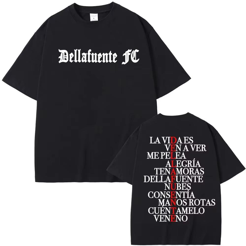 Rapper Dellafuente Album Letters Print Tshirt Men Women Vintage Hip Hop Pop Music T Shirt High Quality Top 2026 Springsummer
