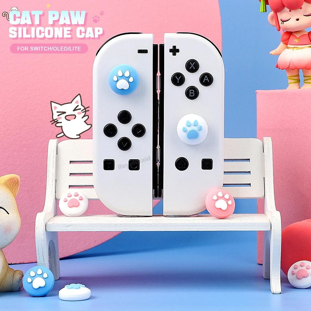4 шт./компл. милый кошачий коготь мягкий силиконовый чехол для джойстика защитный чехол для NS Switch OLED NS Lite Joycons чехол