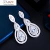 Zircons Shiny White Cubic Zirconia Water Drop Earrings For Brides Wedding Evening Party Costume Jewelry Accessories Cz904