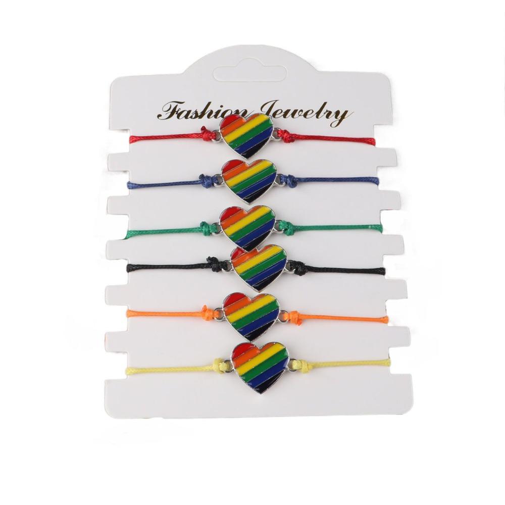 6Pcs Boho Couple Bracelet Colorful Friendship Braided Rope Rainbow Beaded Bracelet Couples