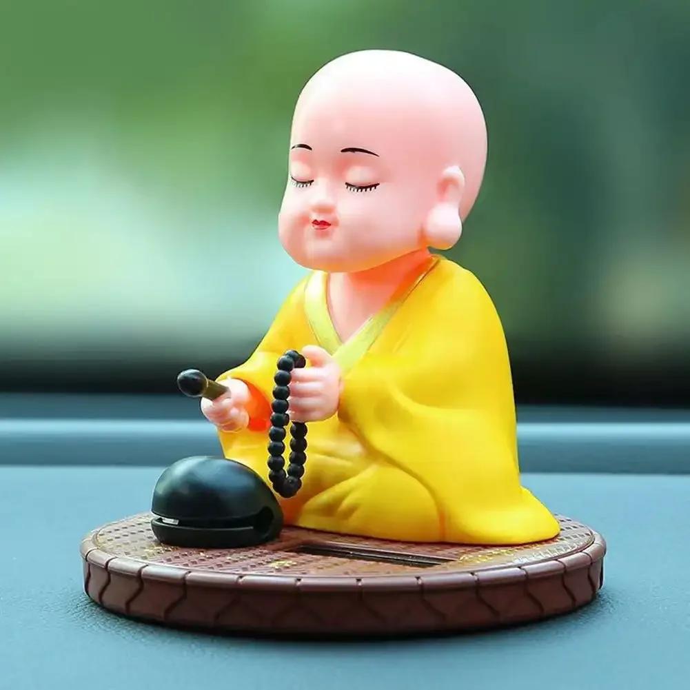 Креативное украшение Солнечный Маленький Монах Креативное украшение для автомобиля Игрушки Китайский стиль Маленький Новичок Монах качающая голова игрушка