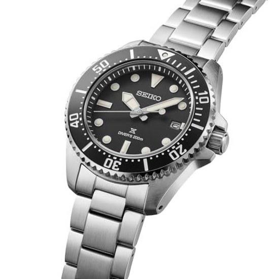 Часы Seiko PROSPEX SBDJ063 Мужские Наручные Погружные 200м Аэродайвинг Водонепроницаемые На Солнечной Батарее Календарь Даты Оснащены Дайверские Для Подводного Плавания Стальные Серебристо-Черный Циферблат