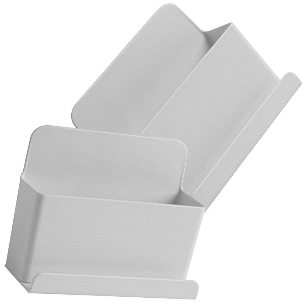 2Pcs Remote Control Storage Box Wall Mounted Adhesive Organizer for TV Controller Phone Charging Holder Space Saving Plastic