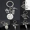 CHEST 1pc Sewing Machine & Ball Of Yarn & Ruler Charm DIY Keychain Silver Key Chain Keyring Sew Pendant