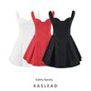 Kaslead New Arrival Women's Fashion Style Fashion Minimalist Pure Color Silm Mini Suspender Skirt