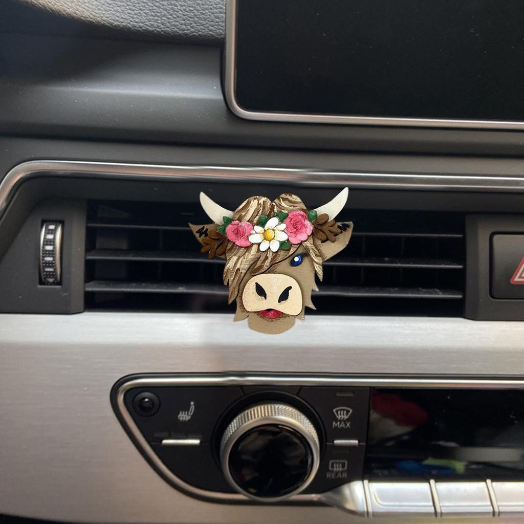 Colorful Bow Cow Shaped Aroma Vent Car Love Stone Creative Perfume Car Diffuser Perfume Clip Conditioning Car Interior Accessories
