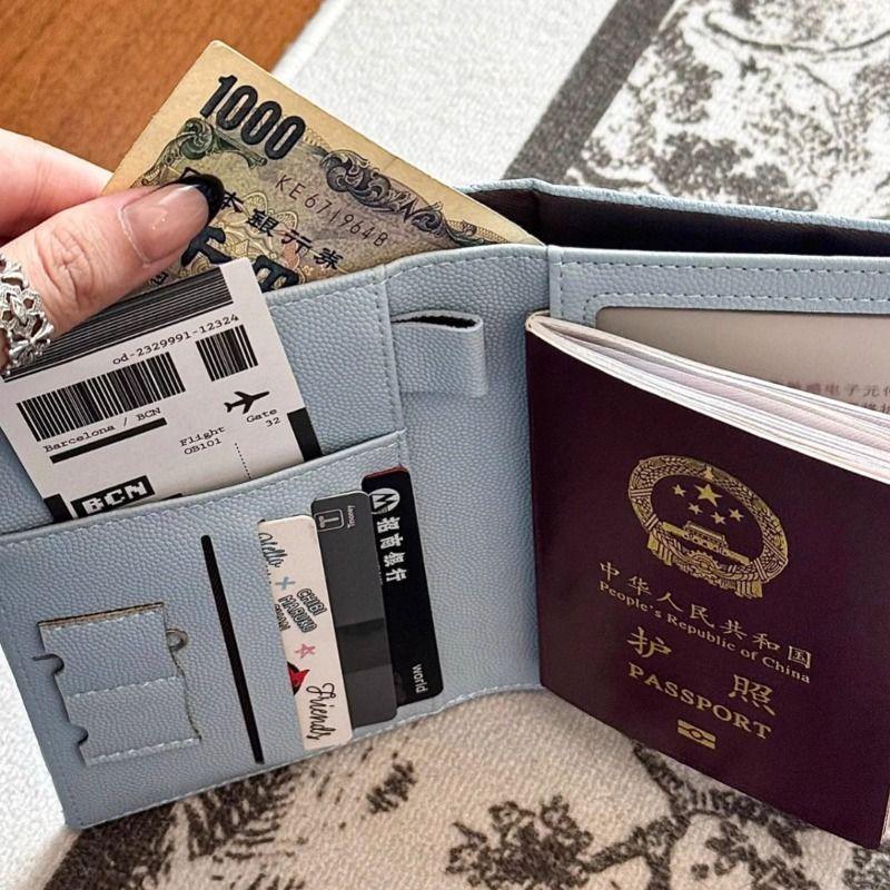 Кошелек для паспорта из ПУ для зарубежных деловых поездок Держатель для паспорта Держатель для счета-фактуры Авиабилета Женский легкий дорожный кошелек