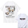 Футболка с принтом One Piece Зоро Луффи Gear 5, хлопковая, унисекс, свободная, с коротким рукавом, летняя, уличная одежда, парно-детская