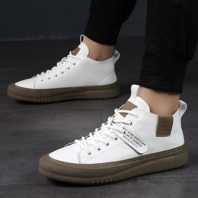 Men White Shoes High Top Men's Sneakers Skate Shoes Men Hip Hop Shoes Men Casual High Quality Tenis Masculino Fashion Streetwear