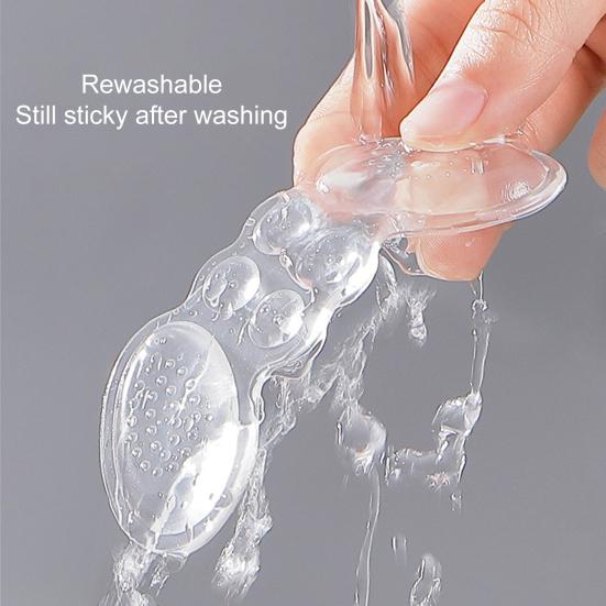 1 Pair Heel Silicone Pads Non-slip Anti-wear Transparent Adhesive Soft Relief Pain Foot Care Women Men Invisible Heel Insole Stickers