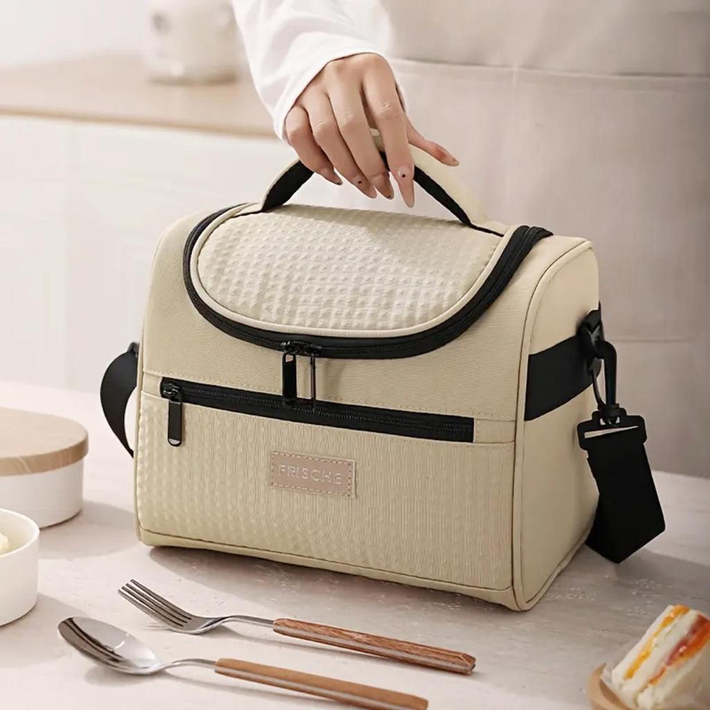 Multifunction Handheld Insulated Bag Large Capacity Cooler Bag Portable Zipper Thermal Lunch Bags for Outdoor Picnic Camping Food Storage