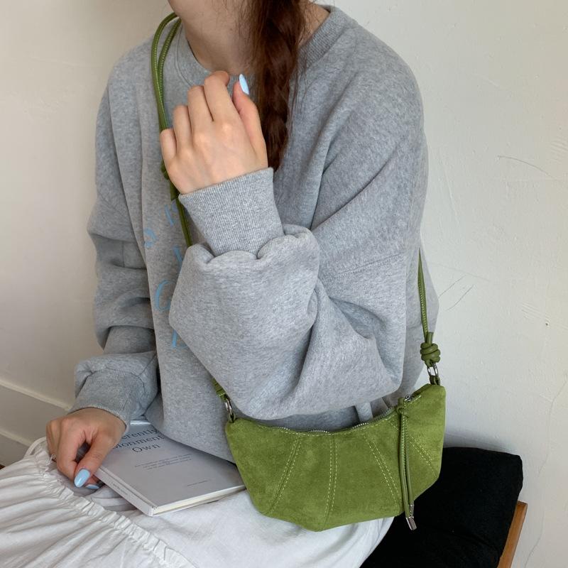 Ретро маленькая сумка под мышкой, женский круассан, универсальная сумка-пельмень через плечо