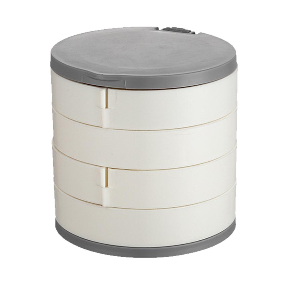 Ящик для хранения ювелирных изделий большой емкости, 4-слойный вращающийся лоток для хранения аксессуаров для ювелирных изделий с крышкой, коробка для макияжа