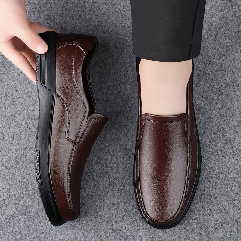 Модные высококачественные мужские туфли без застежек, мужские мокасины из натуральной кожи, универсальная мужская повседневная обувь, удобные мужские туфли для свадебного платья