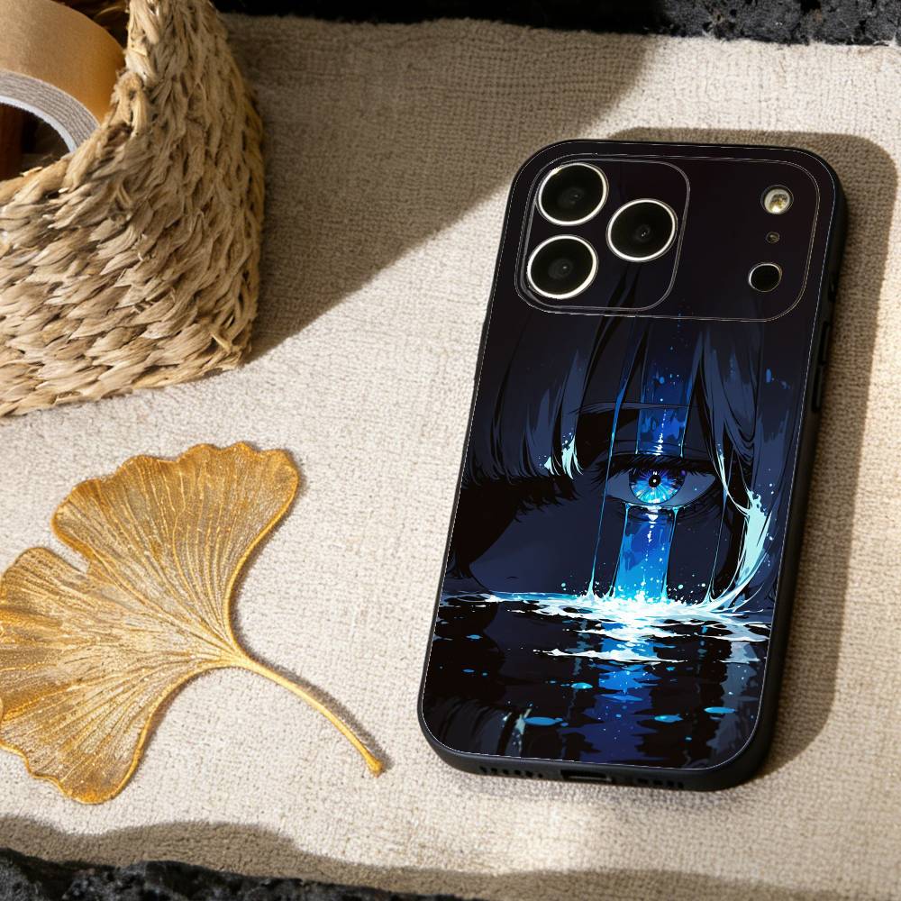 Чехол для телефона 'Ночной Водный Сон' для iPhone 17,16,15,14,13,12,11 X XR Plus, Мягкий Силиконовый Черный Чехол