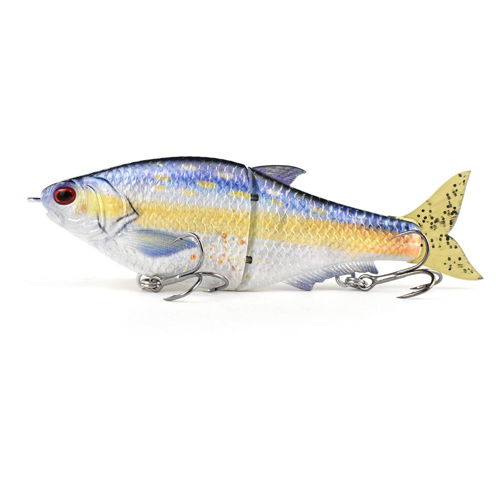 Luya Bait Soft Tail Two-Section Vib Fishing Simulation Bait S-Shaped Swimming Bait Luya Abs Plastic Fishing Gear