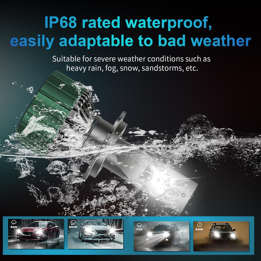 2Pcs H1 H4 H7 LED Canbus H8 H11 9005 HB3 9006 HB4 9012 Hir2 H3 CSP Diode Turbo Led Headlight Bulbs Kit 120W 60000LM 12V 24V 6500K Auto Headlamp