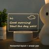 3D Стикер-доска для сообщений Домашний декор Ночник USB-зарядка Теплый свет Настольная прикроватная лампа Подарок для детей Девушки