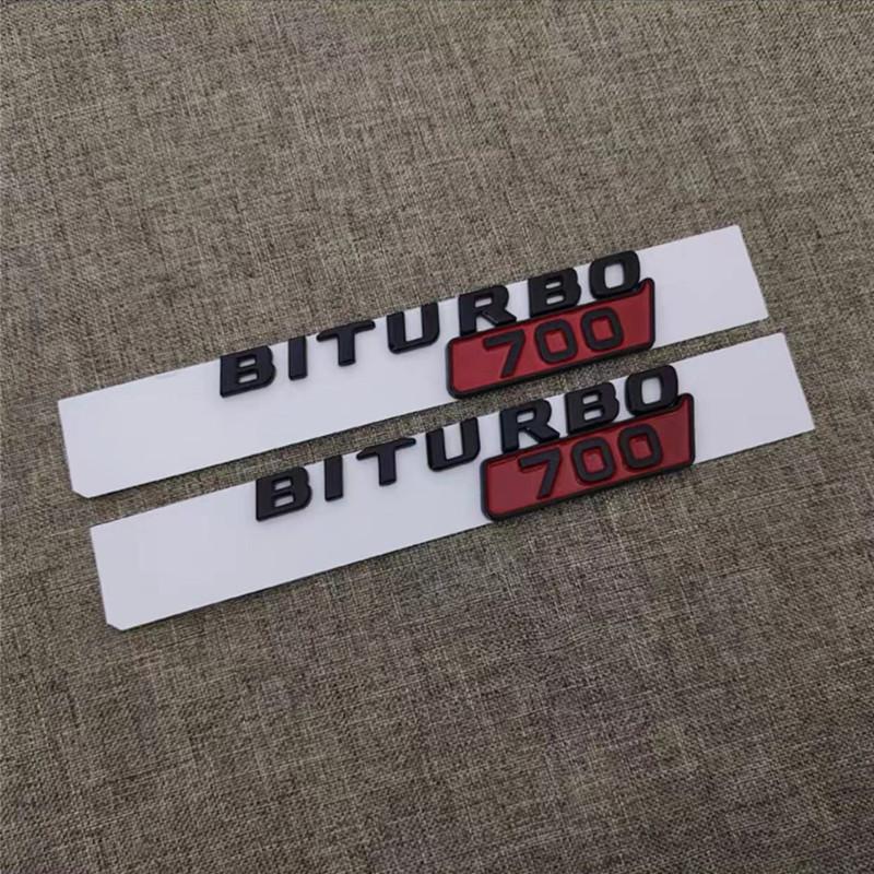 AATB1 Car ABS BITURBO 700 800 900 Logo Side Fender Trunk Body Badge Emblem Decals Sticker For Benz Brabus G Class G700 G800 G900 W463