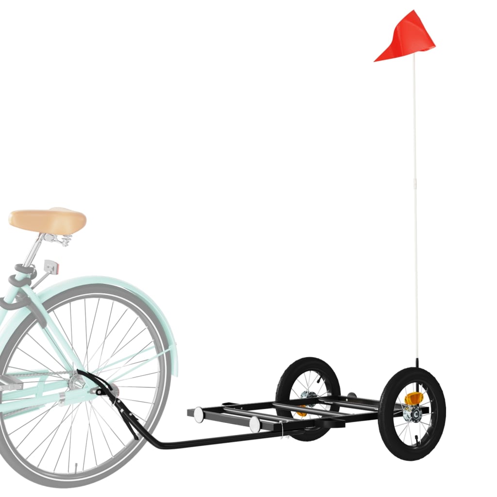 Bicycle Trailer Black 122 x 53 x 28 cm Iron