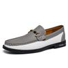 Men's Comfortable Breathable Hollow Out Driving Shoes Spring Summer New Cow Leather Shoes Business Style Slip-On Casual Loafers