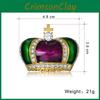 Винтажная брошь-корона из сплава со стразами, ювелирное изделие для женщин и мужчин