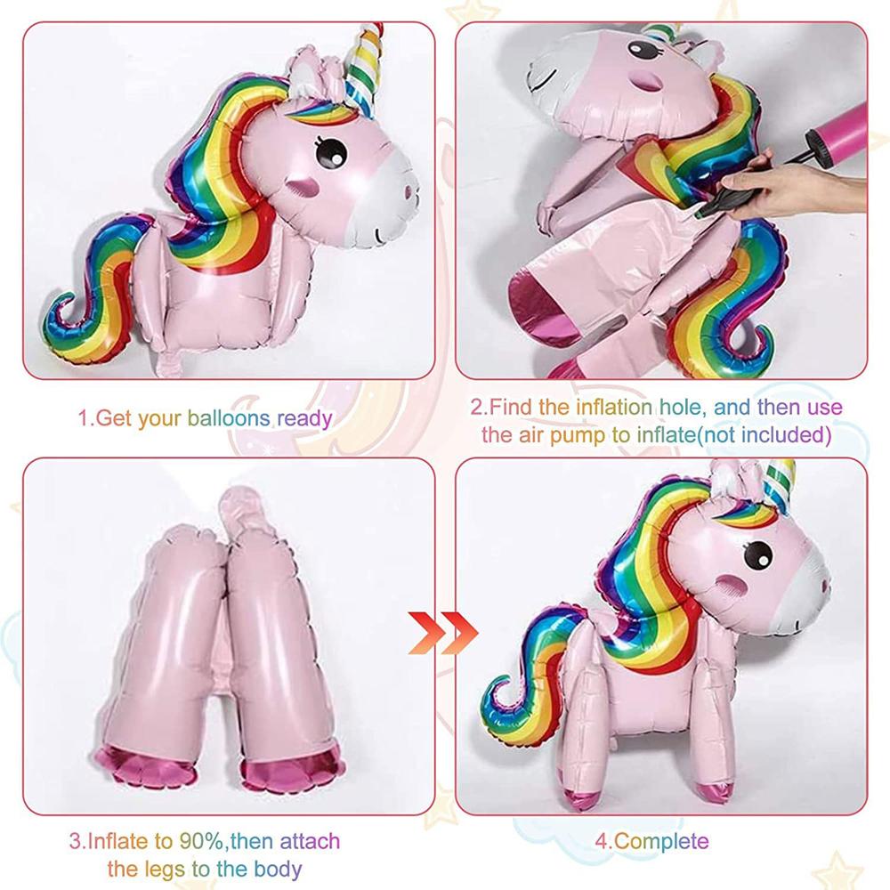 3D Воздушные шары из фольги с единорогом в полный рост для декора дня рождения, 8 шт.