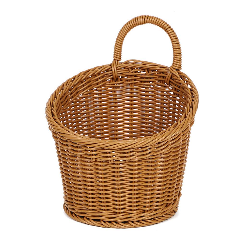 Vintage Wall Mounted Storage Basket Decorative Hanging Organizer For Home With Durable PP Plastic Construction