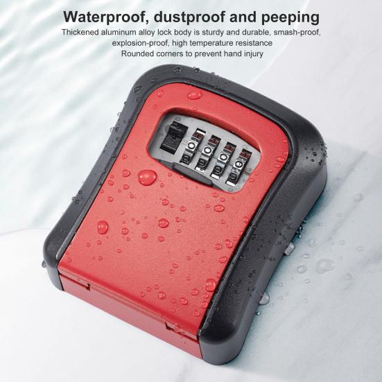 1 комплект ящика с замком для ключей, большая вместимость, высокая прочность, хорошая безопасность, небьющийся 4-значный кодовый замок с паролем, сейф для дома