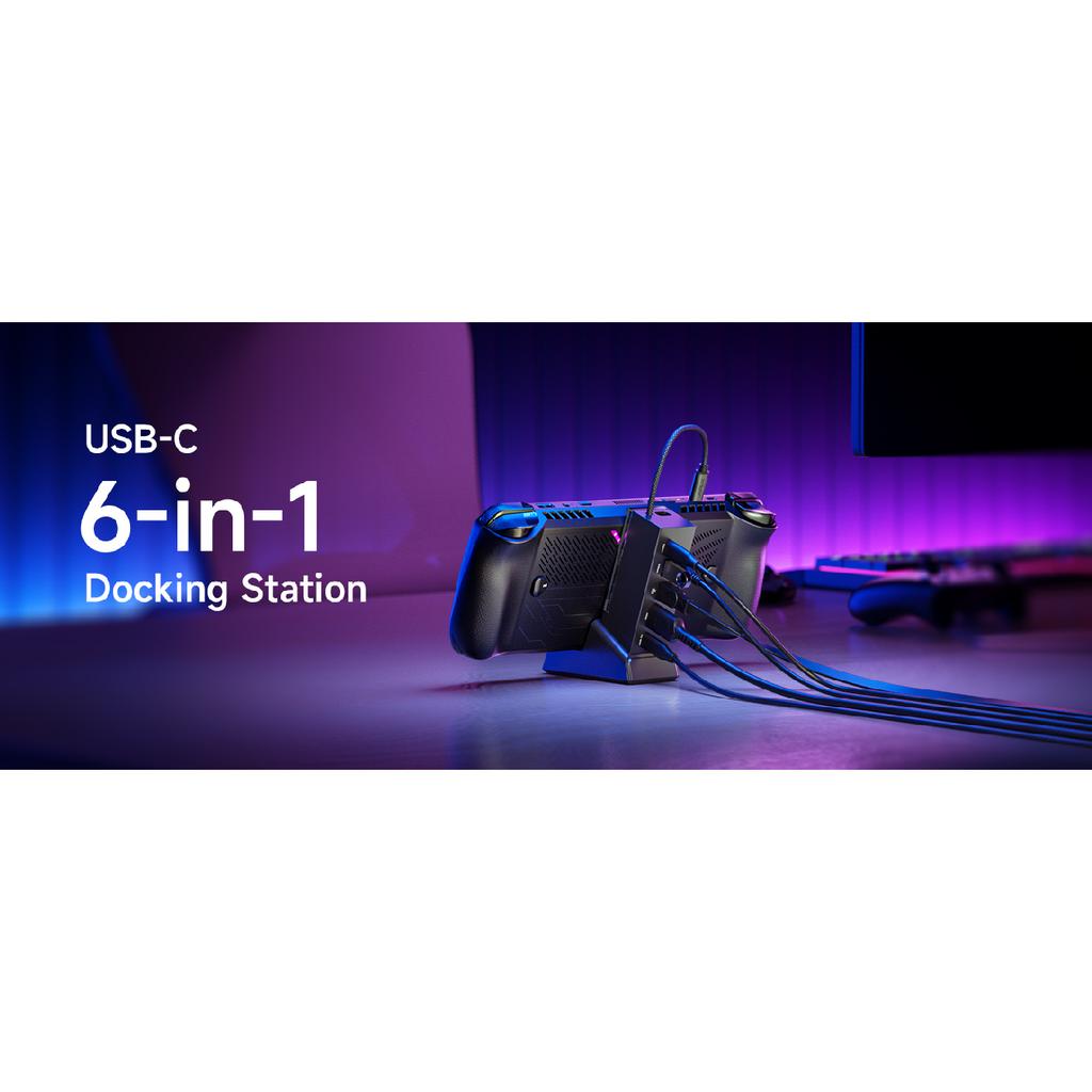 6-в-1 USB-C док-станция для ROG Ally X, док-станция для ROG Ally X с HDMI 4K@120Hz, Gigabit Ethernet, PD 100W зарядка для ROG Ally X