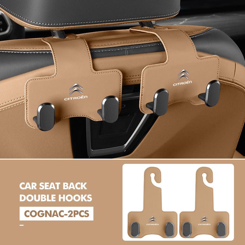 OCDK9 Car Rear Seat Double Head Storage Hook Headrest Hanger Clip For Citroen Jumper Celysee Cactus Picasso Aircross Saxo Grand