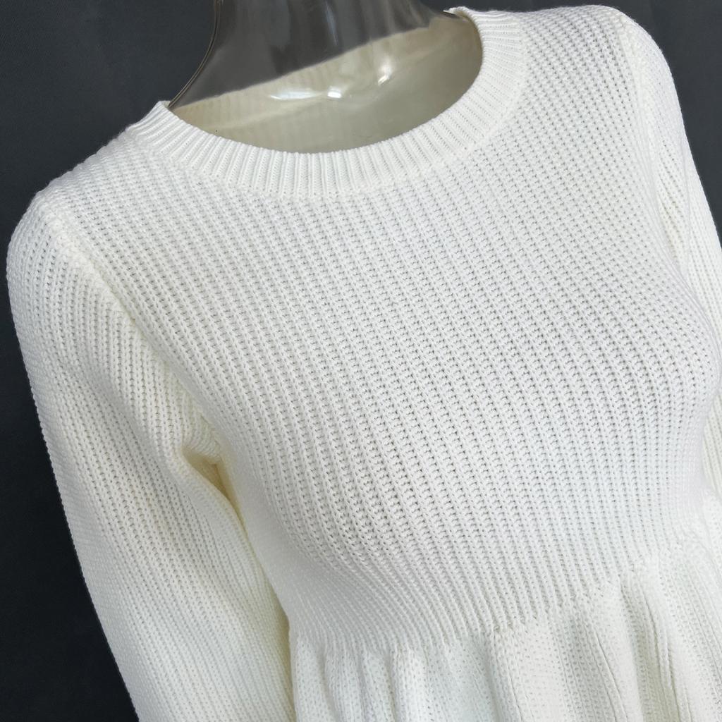 GMXIA Autumn Winter Long Sleeve  Women's Solid Color Doll Sweater Dress Women