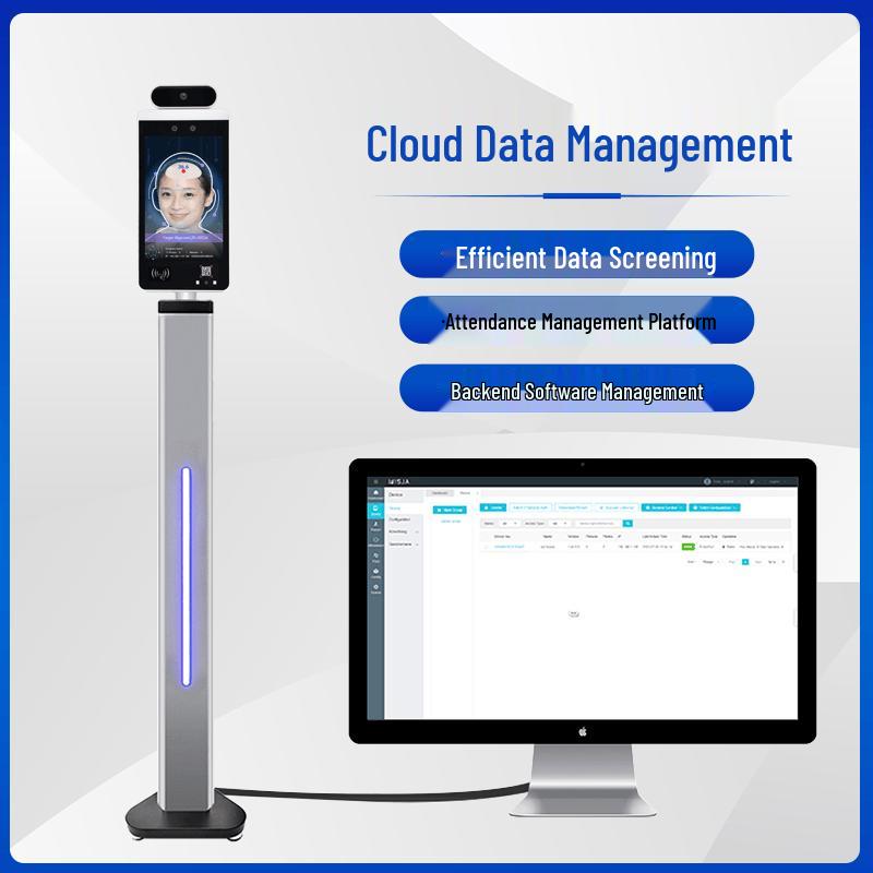 SMTON 8-inch Android Face Recognition Temperature Measurement Access Control System CN plug (adapter included)