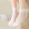 5 пар коротких женских носков, летние ультратонкие эластичные короткие носки с ажурной резинкой, повседневные однотонные носки до щиколотки
