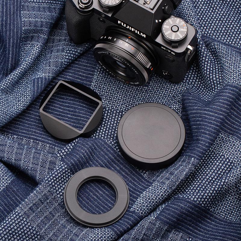 XE5 XF 27f2.8II Lens Hood with 39mm Adapter Ring for Fujifilm Fuji XF27mmF2.8 II XF23mmF2.8 R WR Metal Lens Shade Accessories
