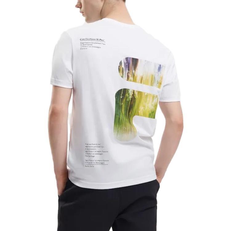 FILA T Shirts Men's White Crew Neck Moderate F11M318107F-WT