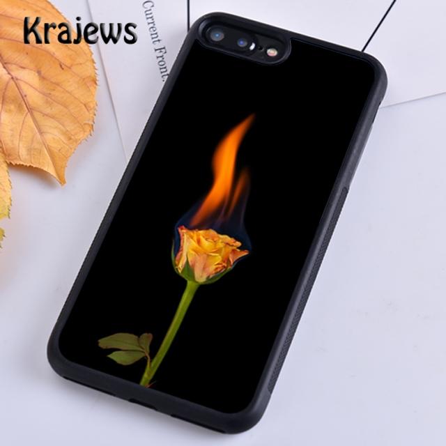 Мягкий чехол для телефона Krajews Burning Love Rose для iPhone 14 5 SE 6s 7 8 plus XR XS 11 12 13 pro max Samsung S21 S22ultra Plus