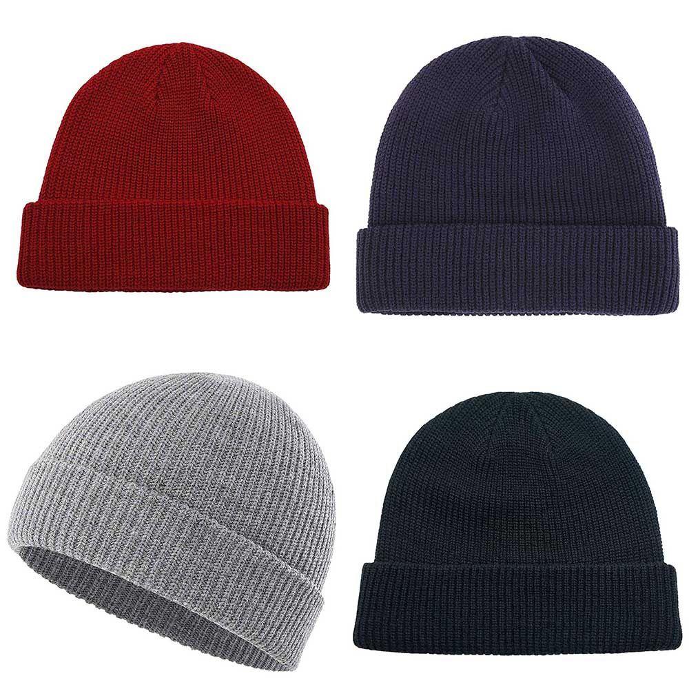 Unisex Ribbed Knitted Warm Hat Beanie Docker Hat