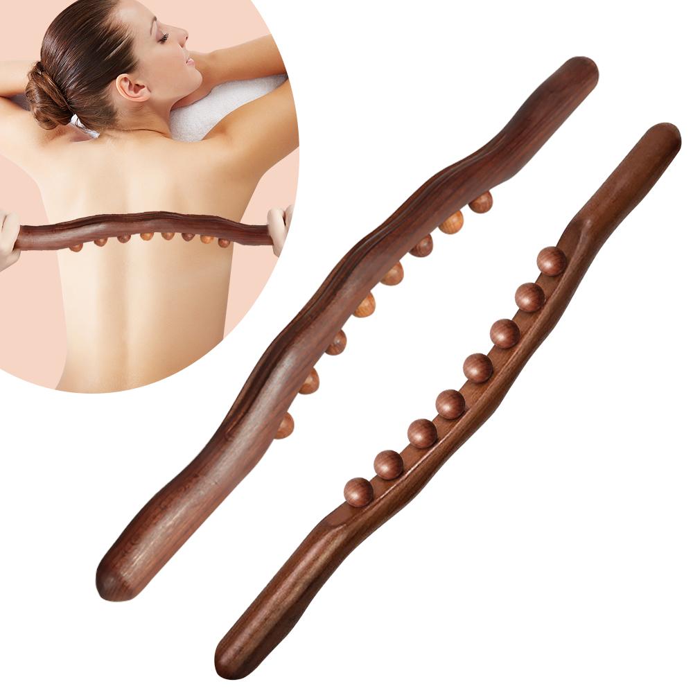 8 Beads Gua Sha Stick Wooden Body Massage Stick Handheld Abdomen Cellulite Massager Wood Full Body Massager