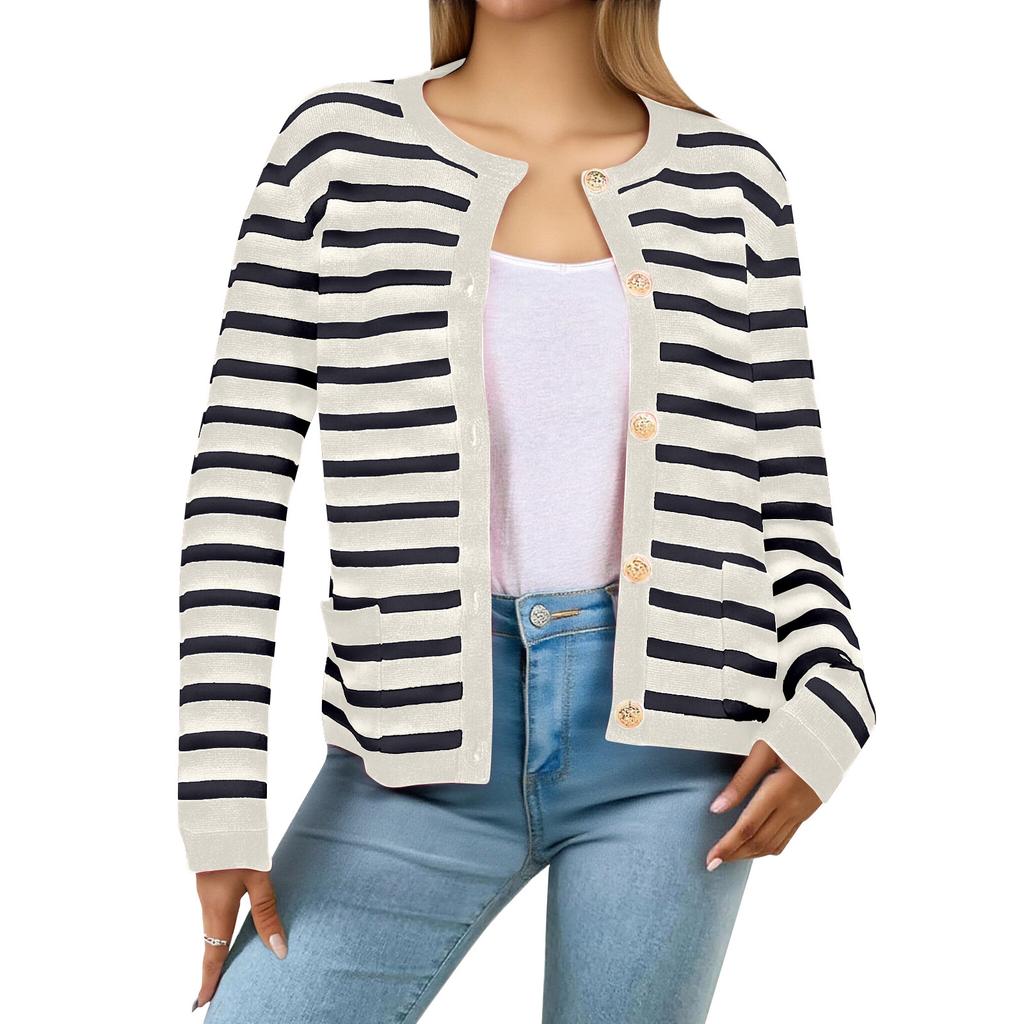 Women's Cardigan Sweater Clothing Fashion Cropped Jacket Trendy Casual Long Sleeve Top