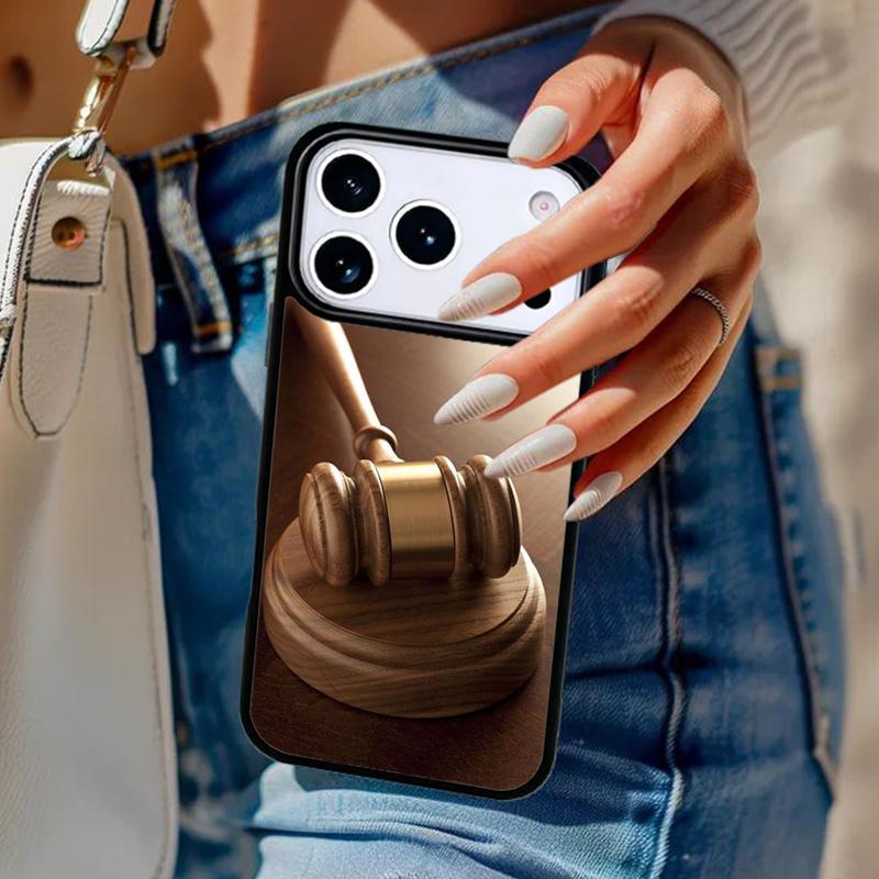 Чехол для телефона Судья Закон Молоток Правосудие Для iPhone 17 Air 14 15 13 12 Max Чехол Для Apple 14 15 16 16e 11 Pro Max Plus Coque