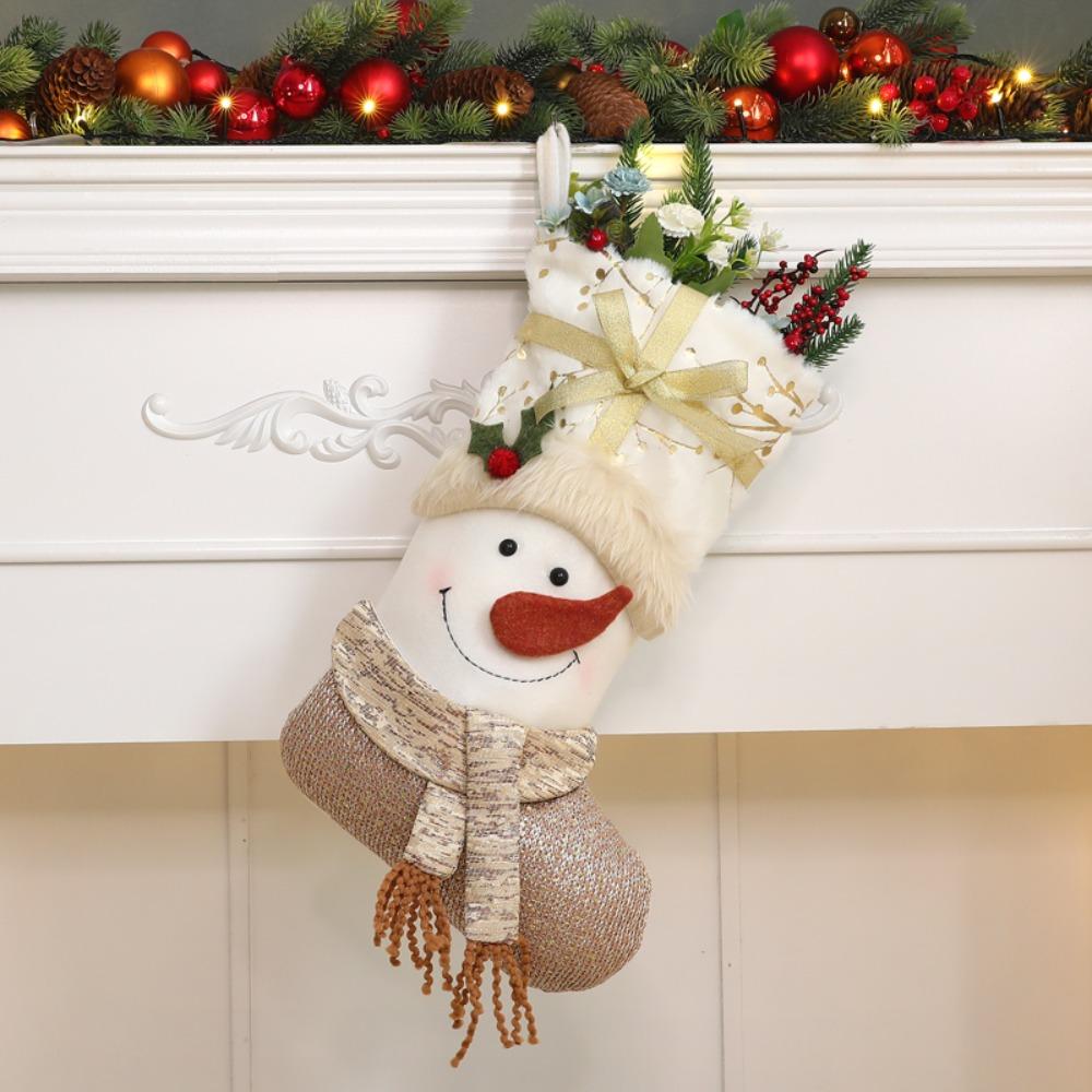 Hanging Christmas Socks Santa Claus Xmas Tree Ornament Gift Creative Christmas Candy Bag Party