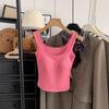 Basic One Cup Square Collar Heating Vest Women's Autumn and Winter Primer Woolen Warm Top Outside Wear Primer